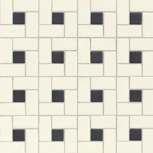 Unglazed Mosaics Biscuit/Black Dot Windmill