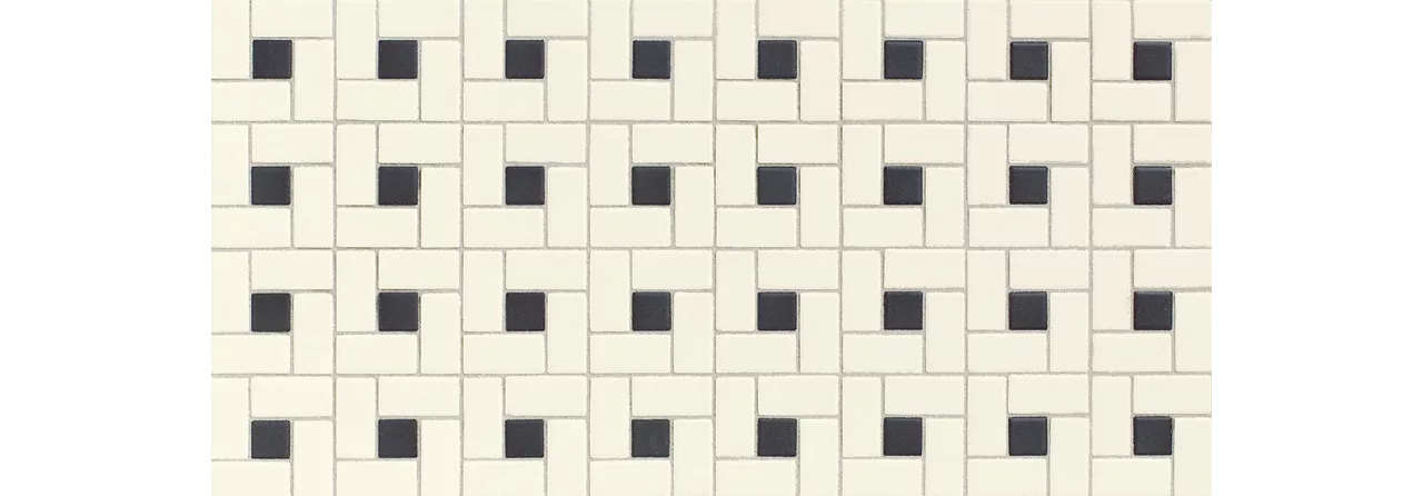 Unglazed Mosaics Biscuit/Black Dot Windmill
