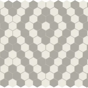 Unglazed Mosaics Ice White/Light Smoke/Diamond Hexagon