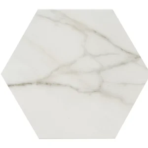 MY11HEX89KMT Mythique Marble Calacatta Venecia 8"HEX Matte