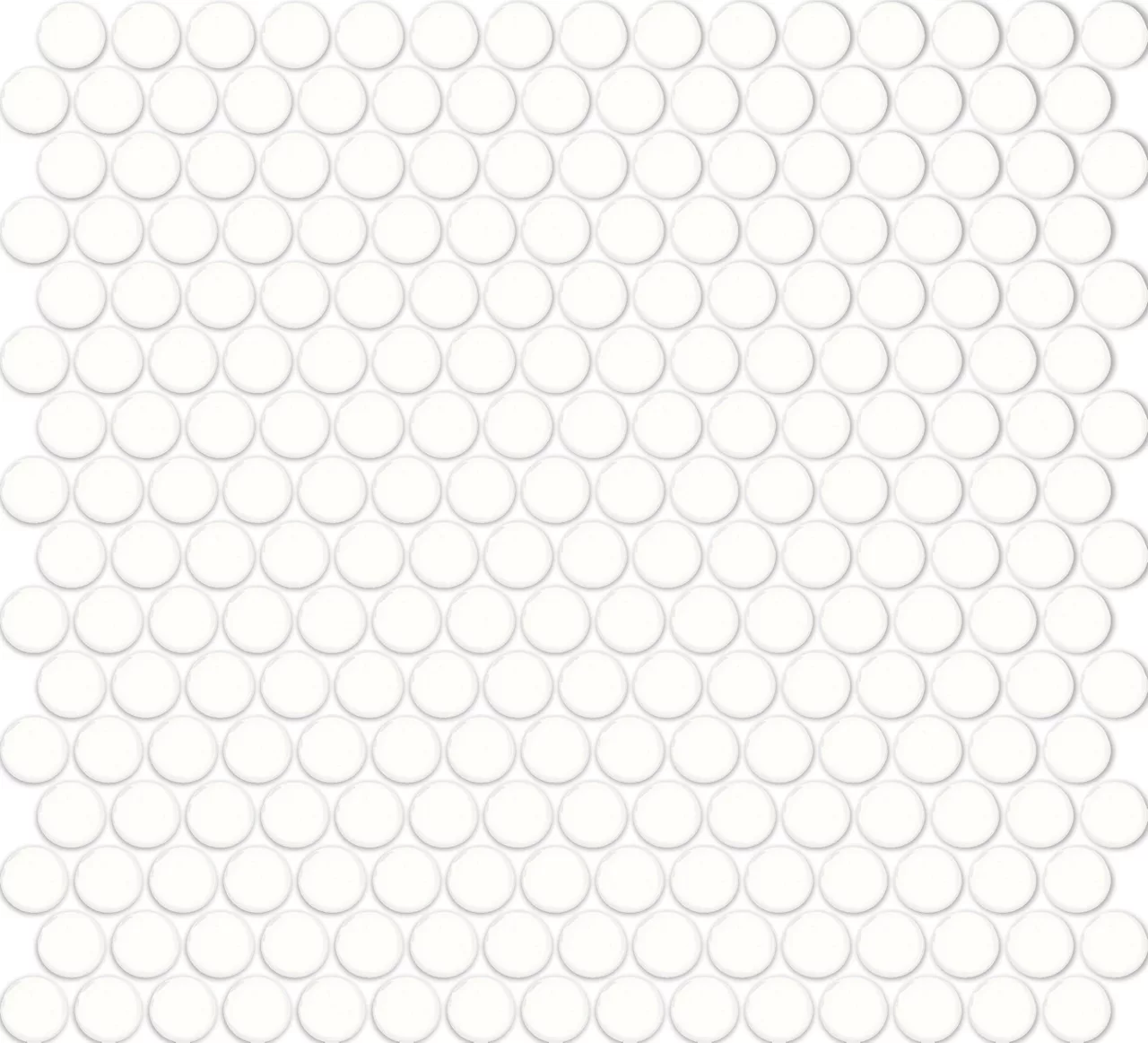 Color Wheel Mosaic Arctic White Penny Rounds