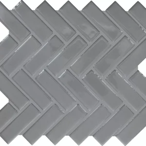 Color Wheel Mosaic Matte Suede Gray Herringbone