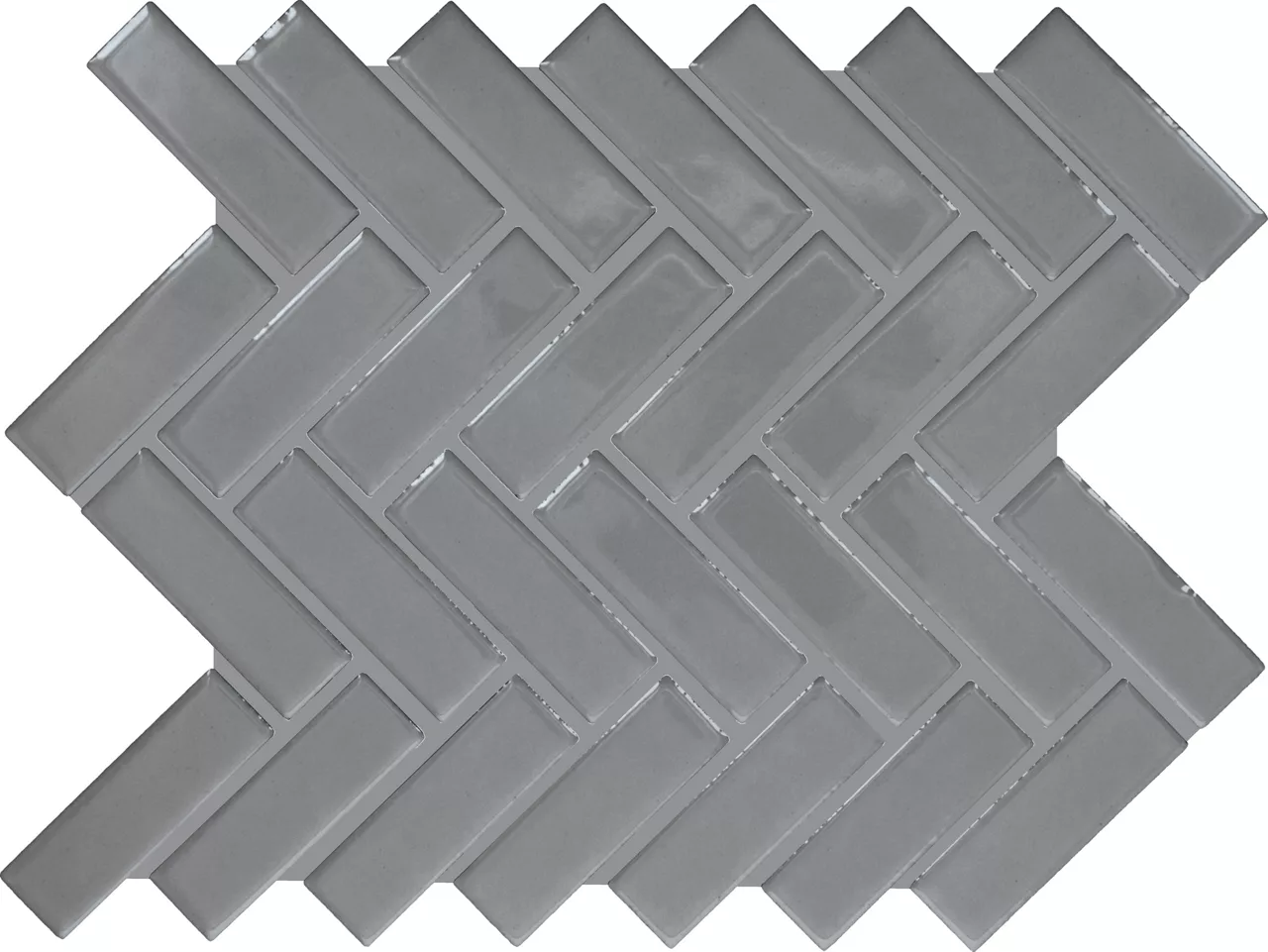 Color Wheel Mosaic Matte Suede Gray Herringbone