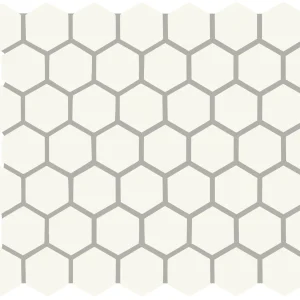 Color Wheel Mosaic Matte Arctic White Hexagon