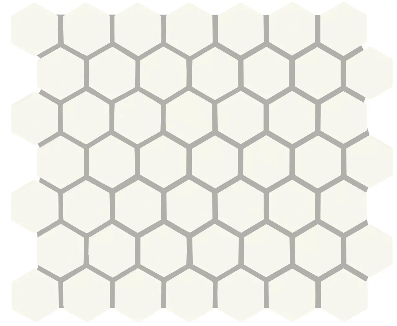 Color Wheel Mosaic Matte Arctic White Hexagon