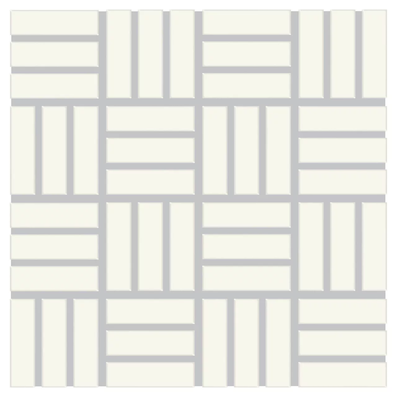 Color Wheel Mosaic Matte Arctic White Lattice Weave