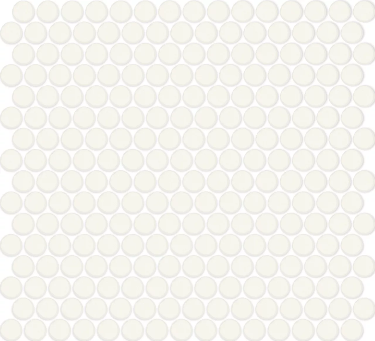 Color Wheel Mosaic Matte Arctic White Penny Rounds