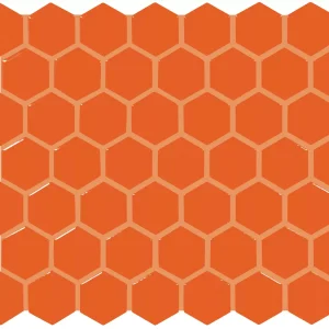 Color Wheel Mosaic Orange Burst Hexagon