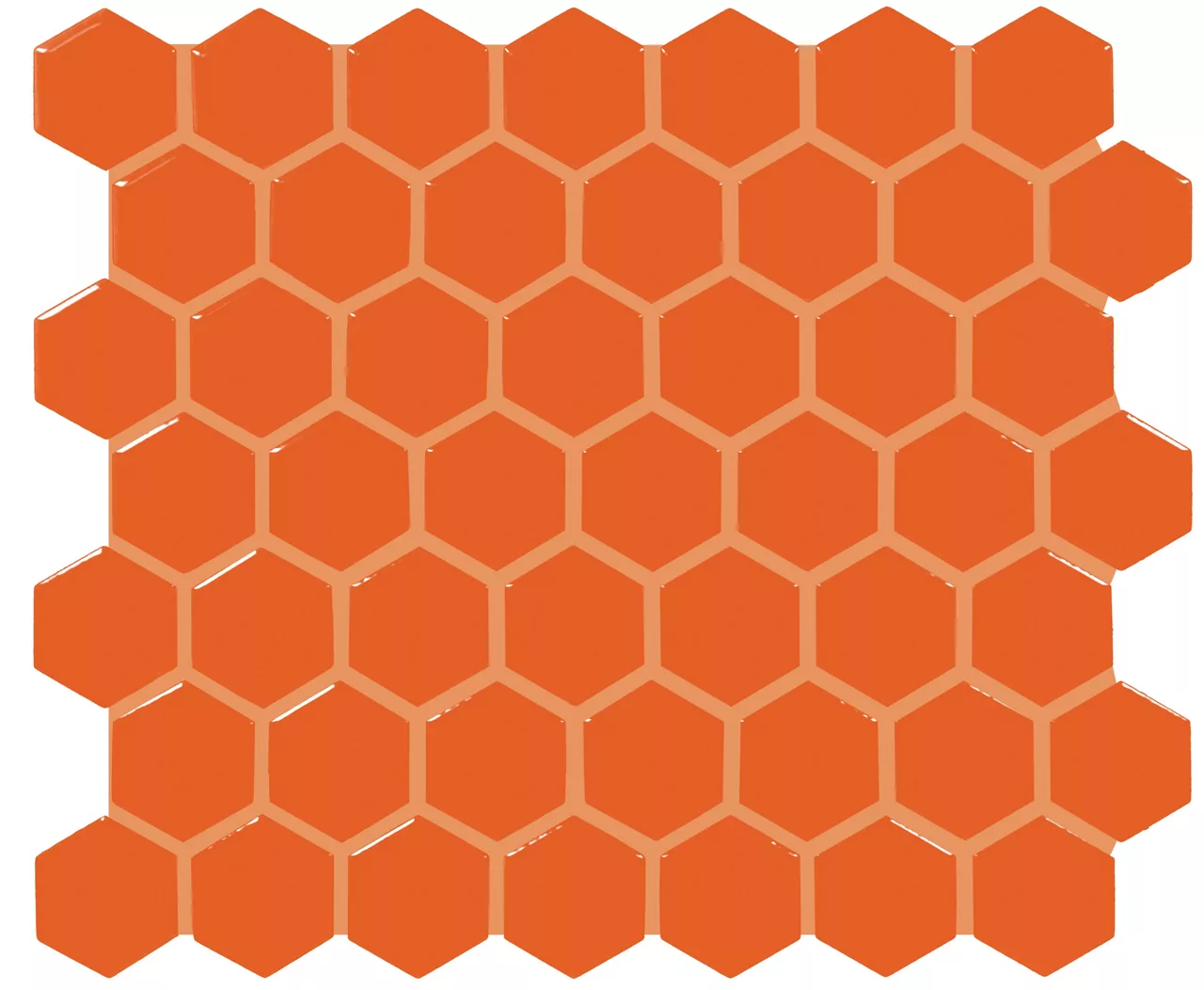 Color Wheel Mosaic Orange Burst Hexagon