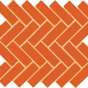 Color Wheel Mosaic Orange Burst Herringbone