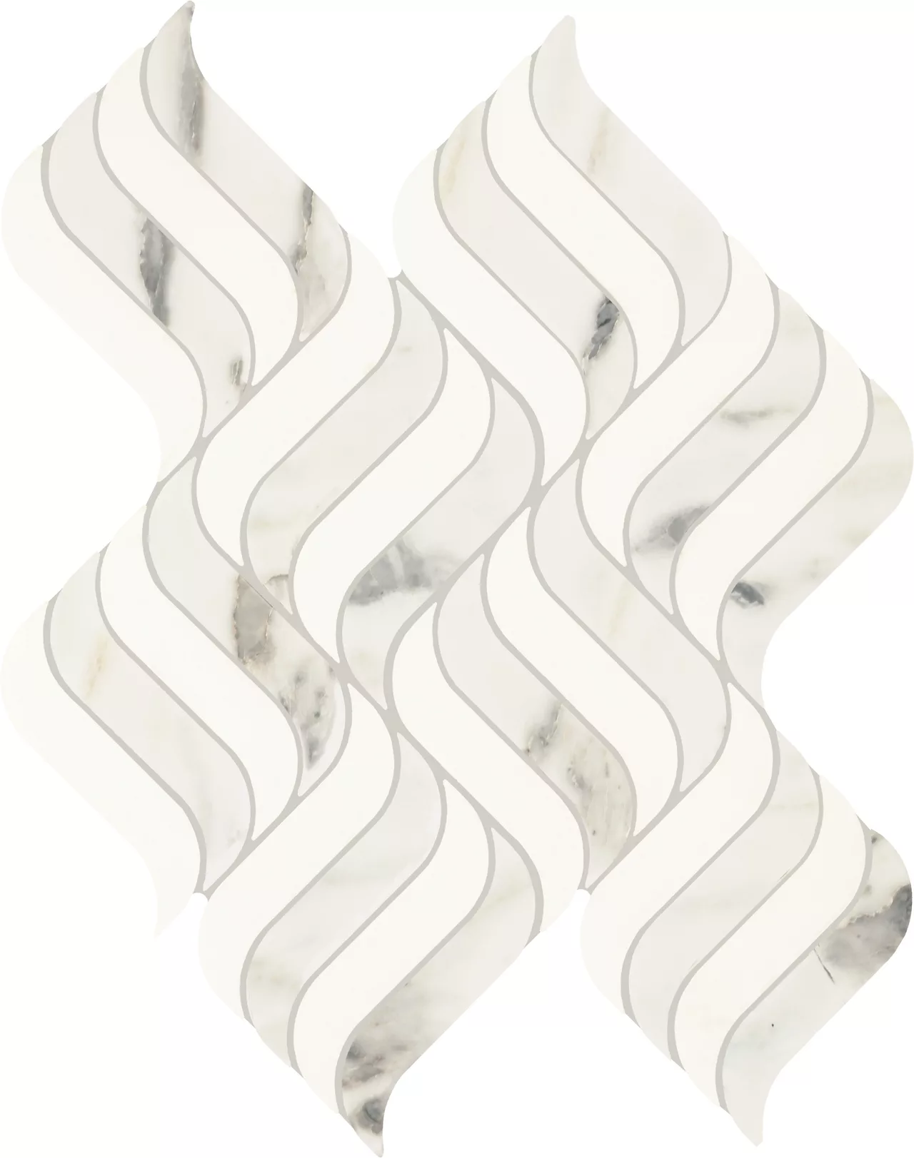 Eclessia Marble Arabescato Argento Blend Wave