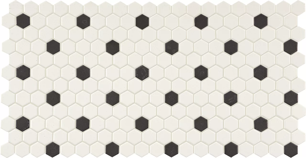 Keystones Arctic White/Black Hexagon