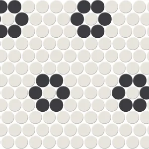 Keystones Arctic White/Black Penny Rounds