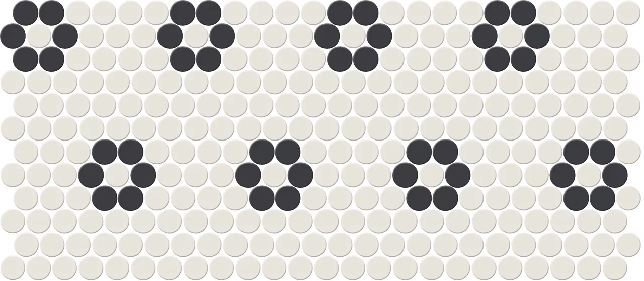 Keystones Arctic White/Black Penny Rounds