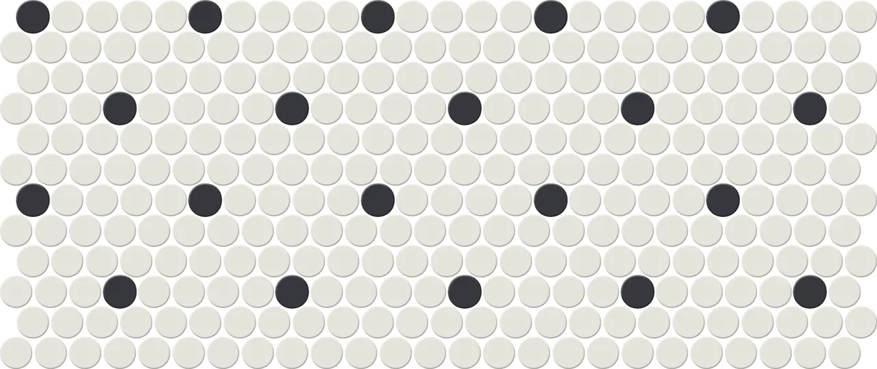 Keystones Arctic White/Black Penny Rounds
