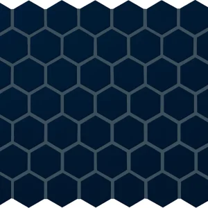 Color Wheel Mosaic Navy Hexagon