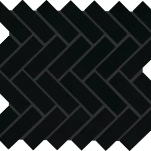 Color Wheel Mosaic Matte Black Herringbone