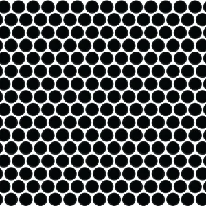 Color Wheel Mosaic Matte Black Penny Rounds