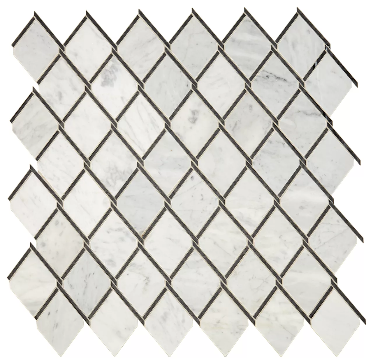 Lavaliere Carrara White/Black Ant Mirror Chain Link