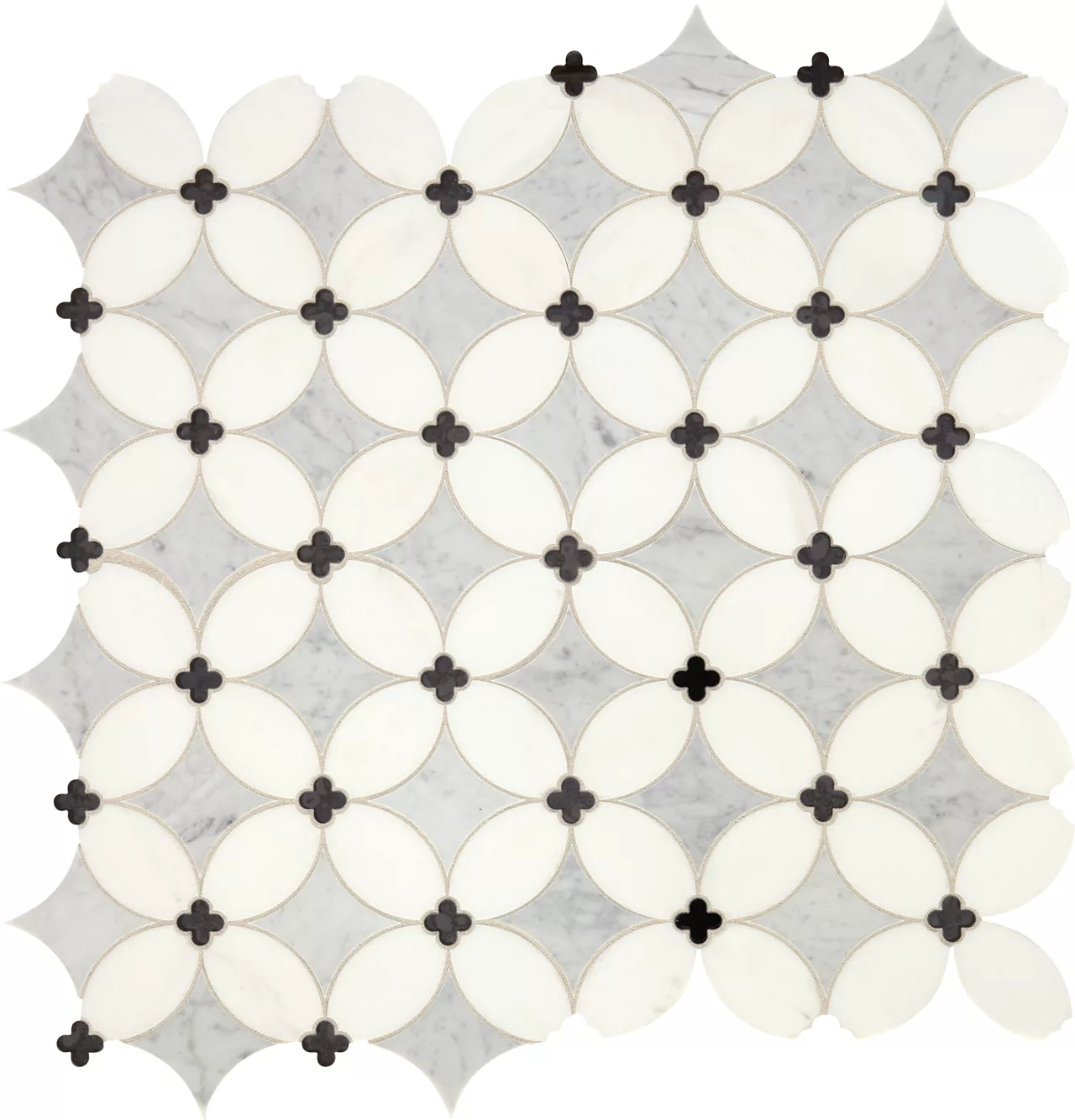 Lavaliere Carrara/Thassos/Blk Ant Mirror Petal