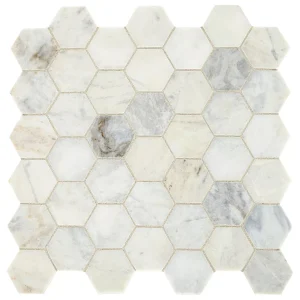Marble Daphne White Hexagon