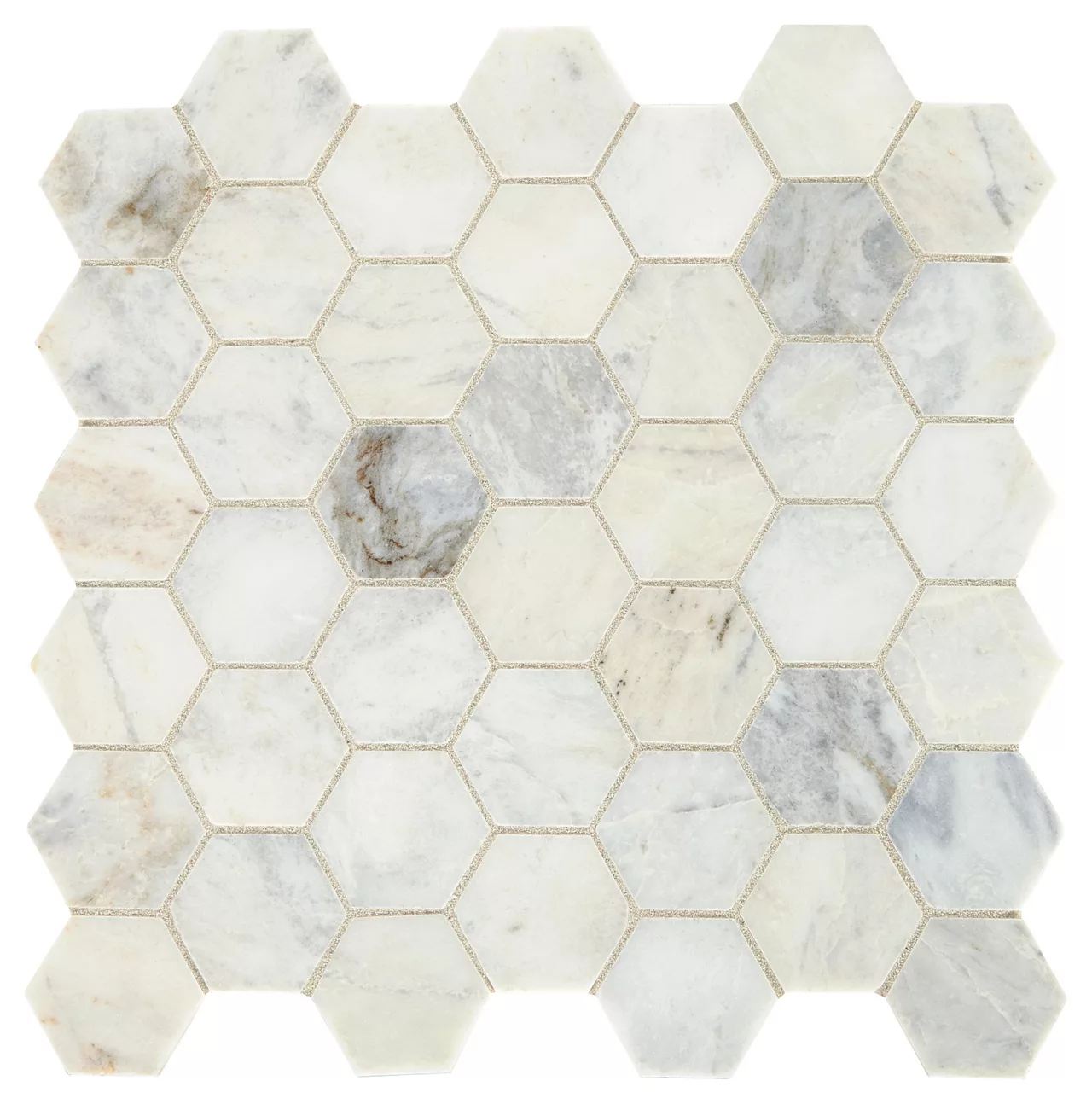 Marble Daphne White Hexagon