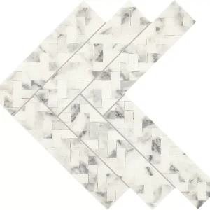 Eclessia Marble Arabescato Argento Herringbone