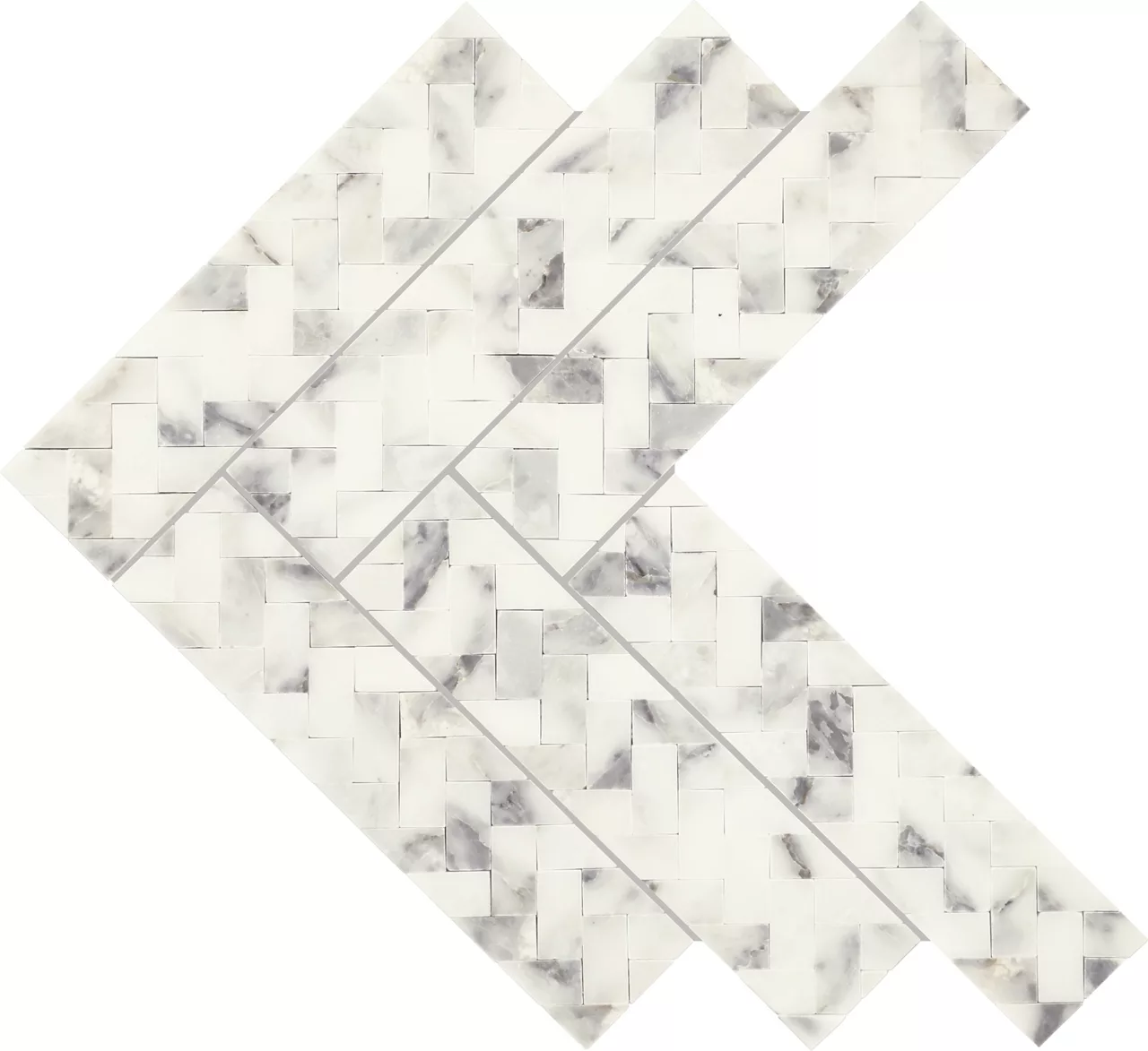 Eclessia Marble Arabescato Argento Herringbone