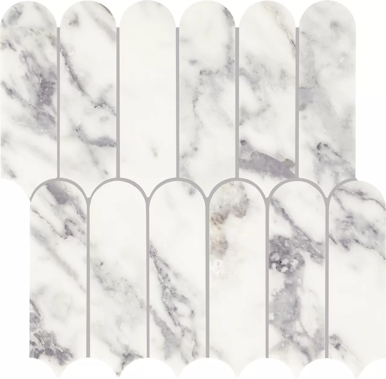 Eclessia Marble Arabescato Argento Elongated Fan