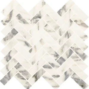 Eclessia Marble Arabescato Argento Herringbone