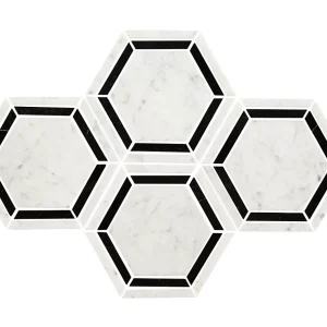 Marble Black/White Hexagon