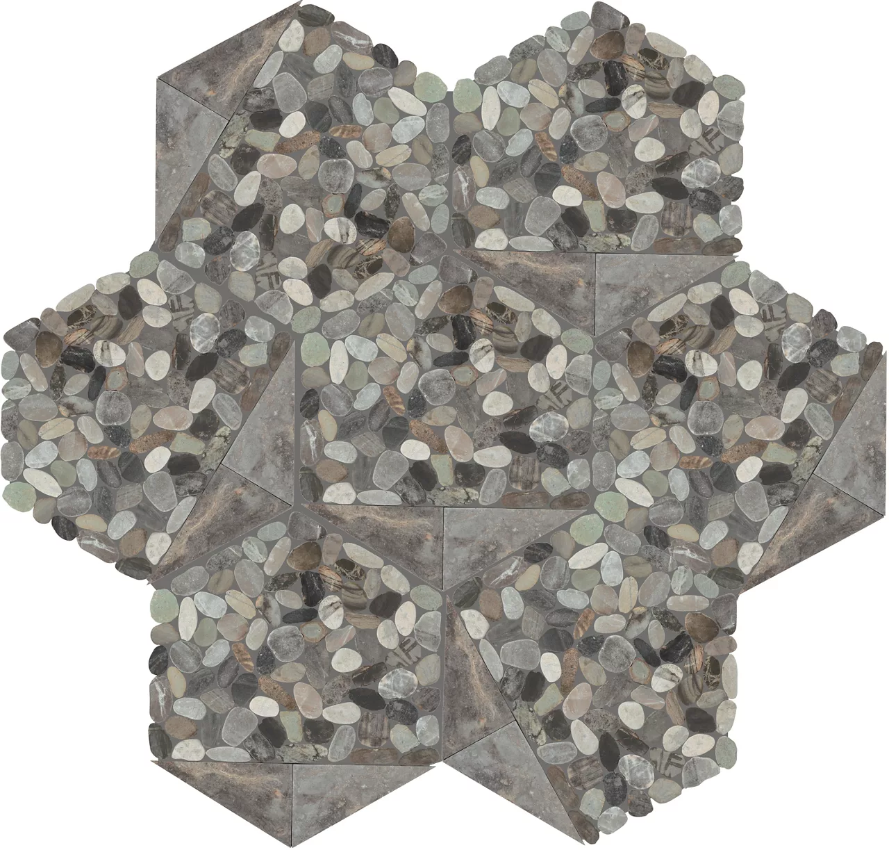Pebble Oasis Coastal Tri-Hex Pebble