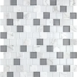 Perfit Mosaix White Carrara & Glass Brick