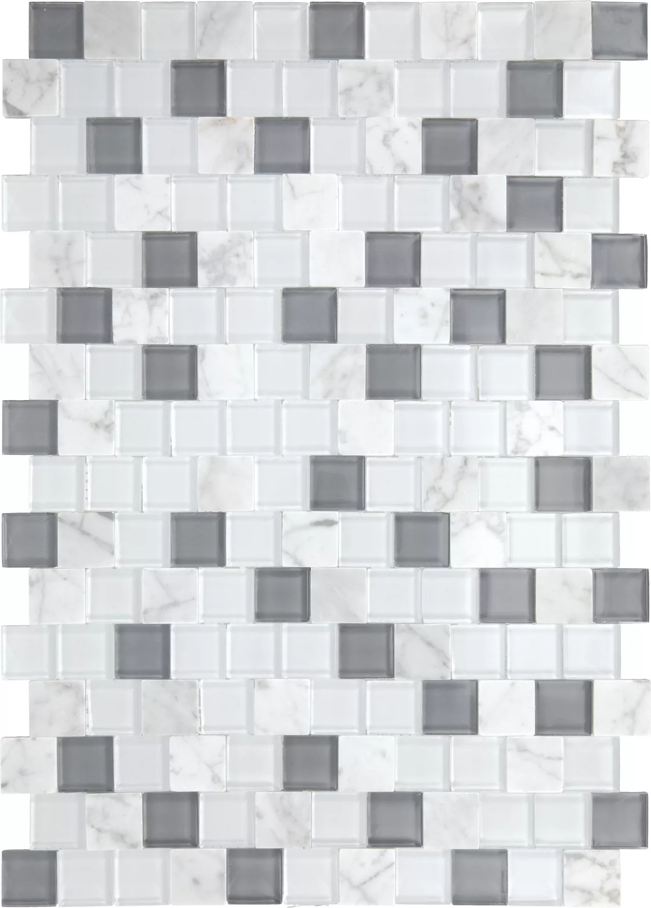 Perfit Mosaix White Carrara & Glass Brick