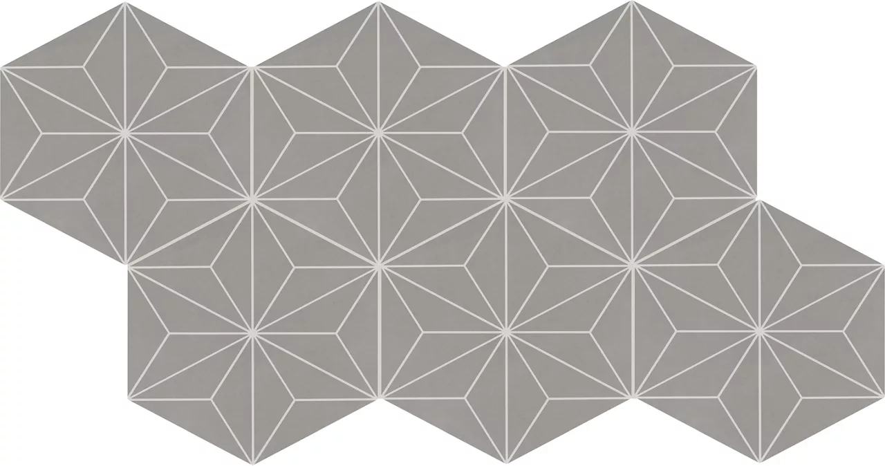 SB38HEX8KMT Scrapbook Memory Grey Asanoha 8"HEXDECO Matte