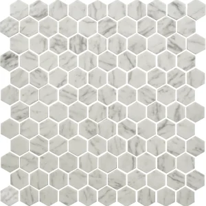 Uptown Glass Carrara Hexagon