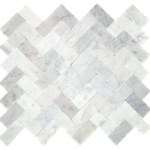 Minute Mosaix Carrara White Herringbone