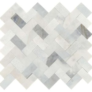 Minute Mosaix Stormy Mist Herringbone
