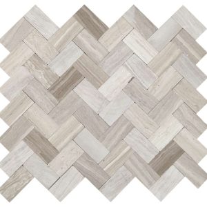 Minute Mosaix Chenille White Herringbone